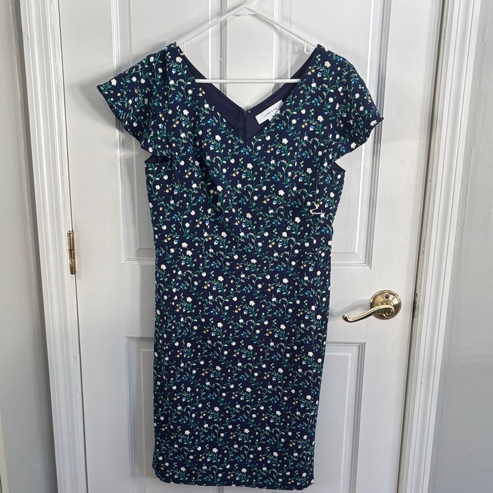Lark & Ro Navy Floral Midi Dress
